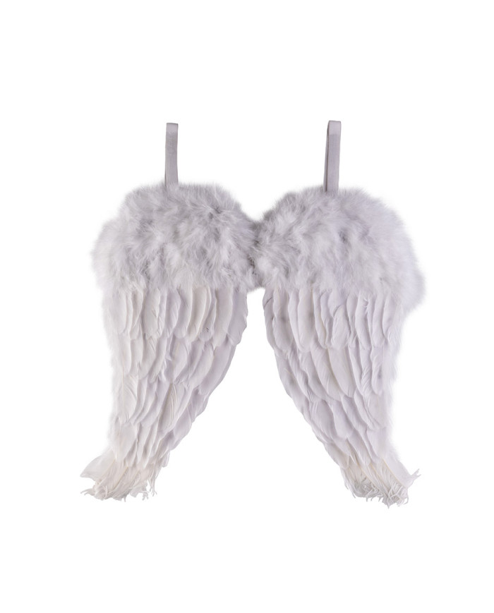 Alas blancas de pluma de 50 cm de alto x 45 aprox. en bolsa con solapa de cartón Alas blancas de pluma de 50 cm de alto x 45 aprox. en bolsa con solapa de cartón