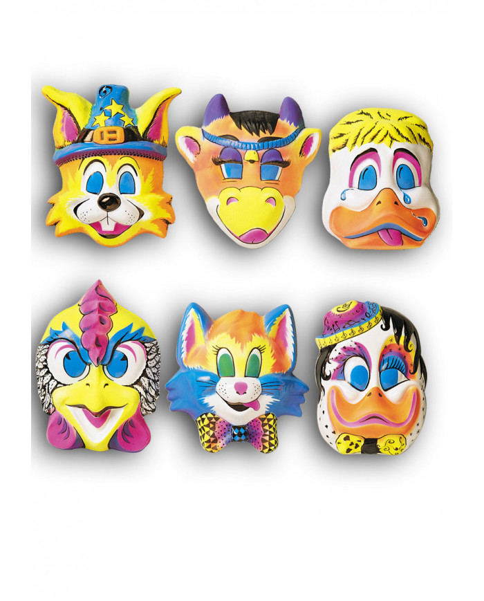Funny plastic animal masks in assorted models: rabbit, cow