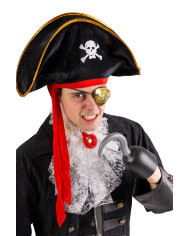 Conjunto pirata (sombrero, garfio y parche) en bolsa con solapa de cartón