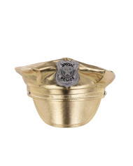 Set disco police oro (cappello e spalline) su cartoncino