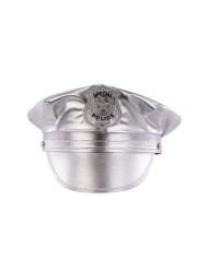 Set disco police argento (cappello e spalline) su cartoncino