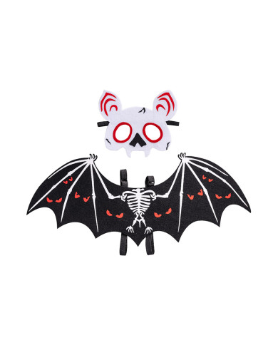 Felt bat set (mask and wigs h.cm.58x24) in pbh