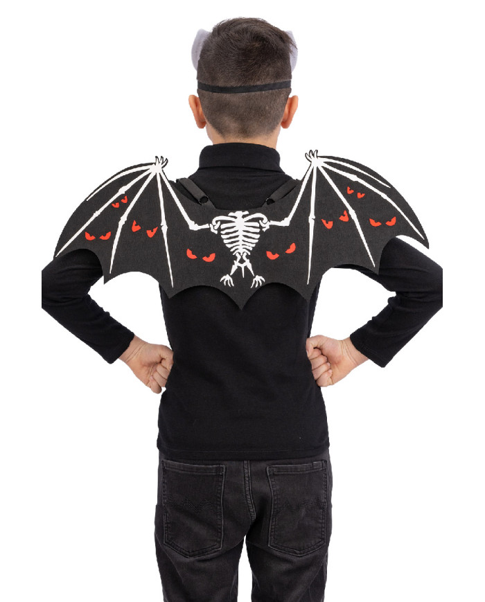 Felt bat set (mask and wigs h.cm.58x24) in pbh