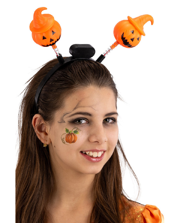 Pumpkins headband with lights ( batteries included) with header Pumpkins headband with lights ( batteries included) with header