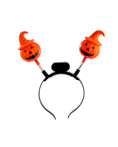 Diadema con calabazas y luces (pilas incluidas) con solapa de cartón