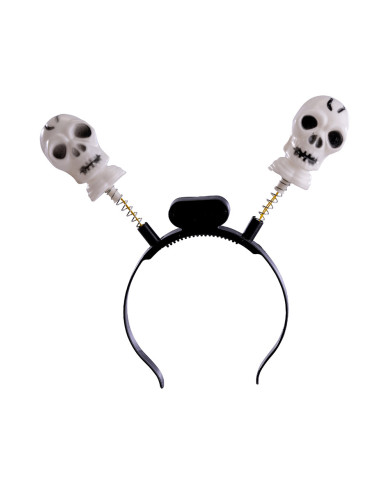 Cerchietto con teschi e luci (batterie incluse) con cavallotto